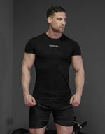 Compression short sleeve black T-shirt