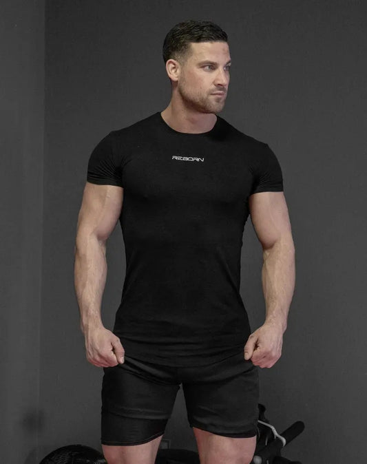 Compression short sleeve black T-shirt